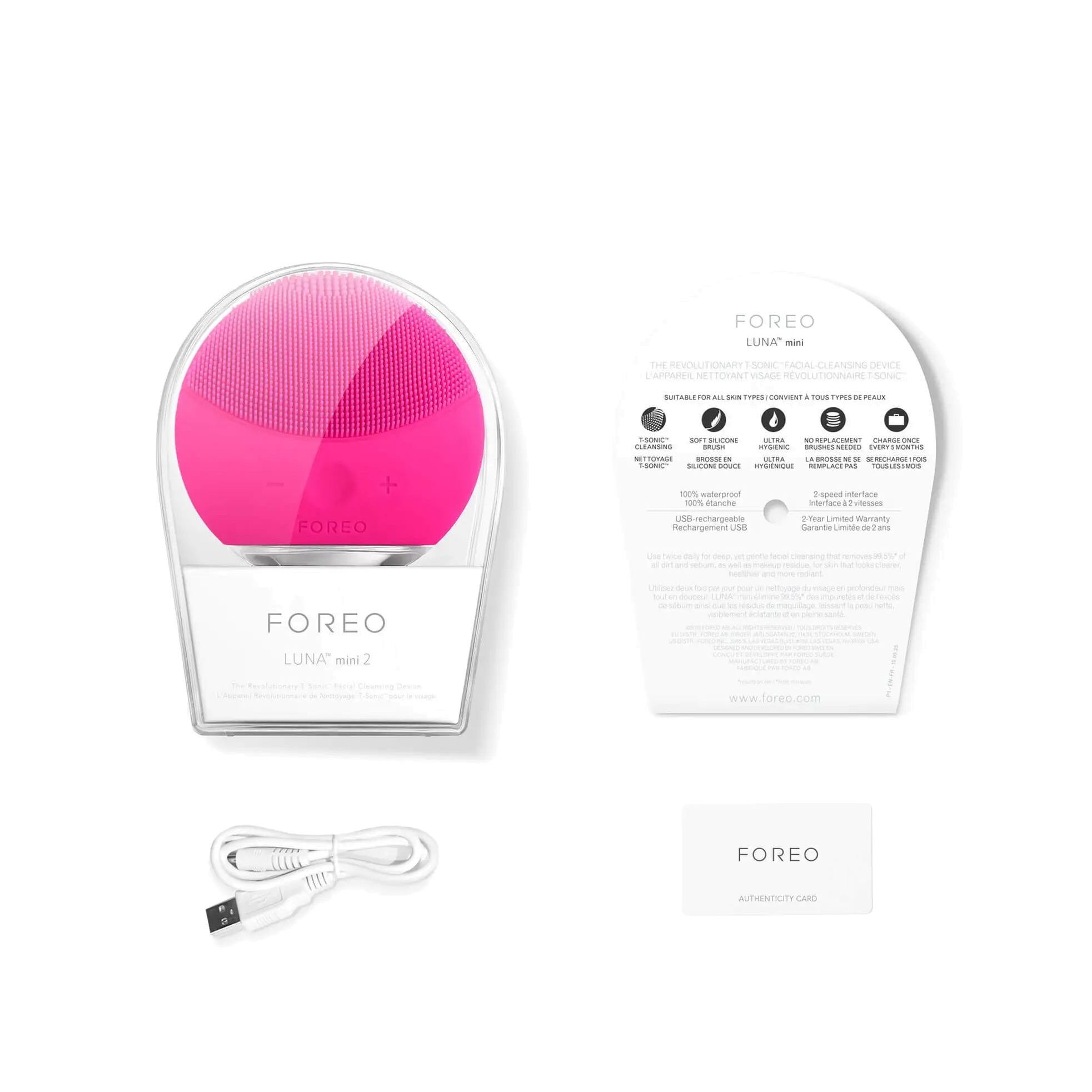 Щетка для массажа и очищения кожи лица Luna Mini 2 Fuchsia купить в VISAGEHALL