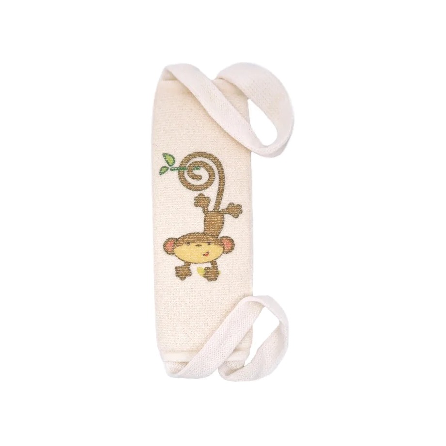 Мочалка детская длинная из хлопка Обезьянка