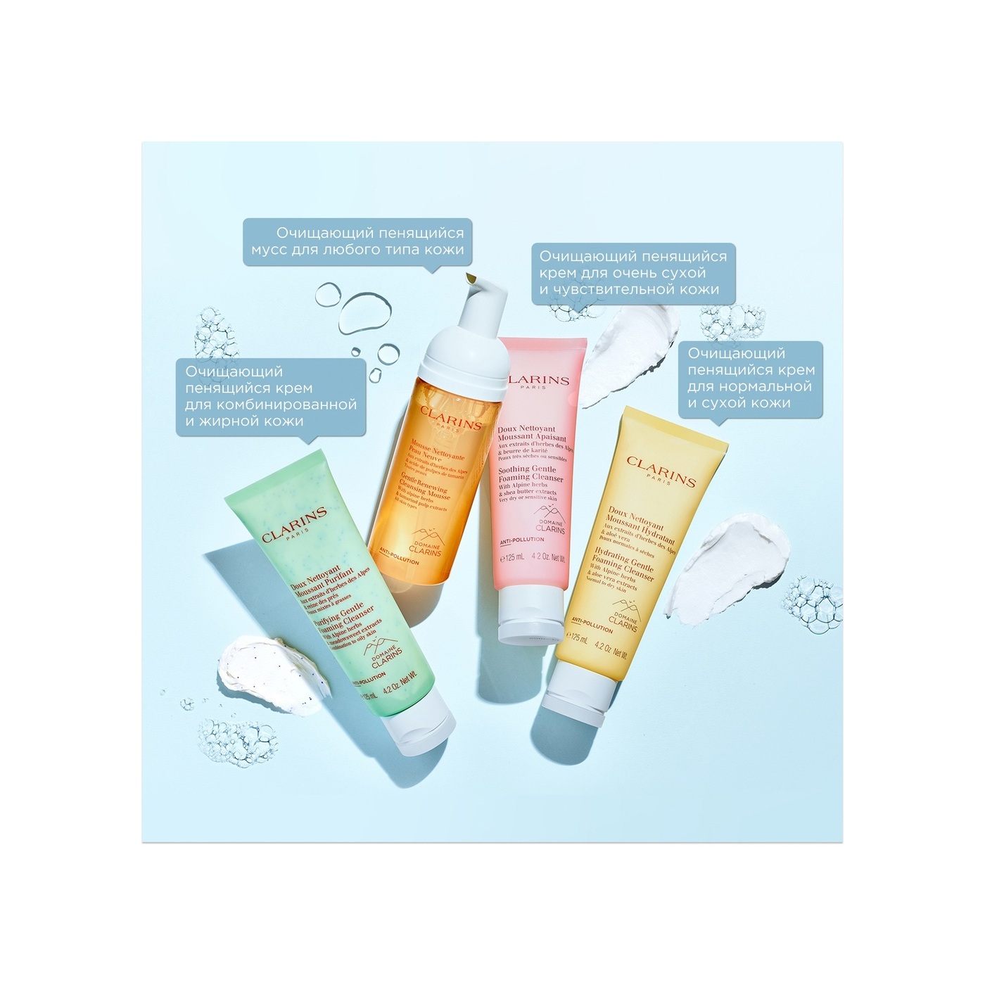 Крем очищающий для нормальной и сухой кожи Doux Nettoyant Moussant Hydratant