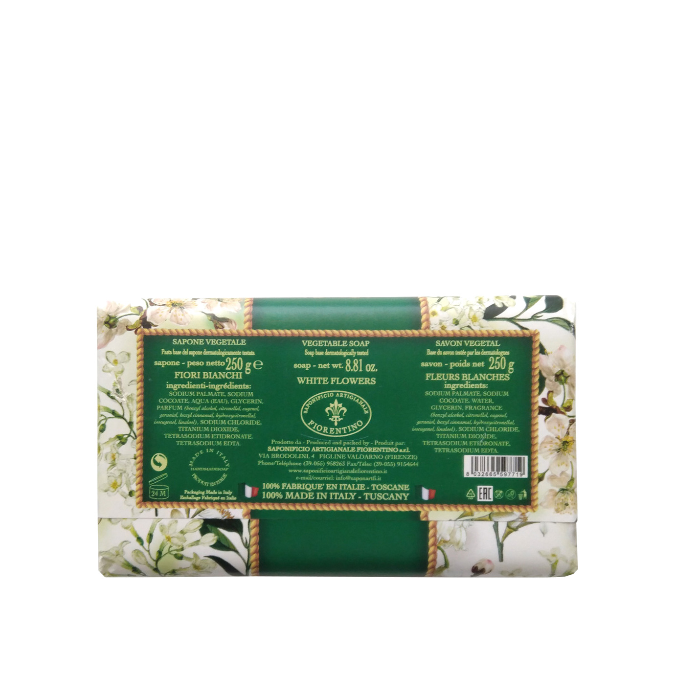 Мыло парфюмированное Белые цветы Fiori Bianchi купить в VISAGEHALL