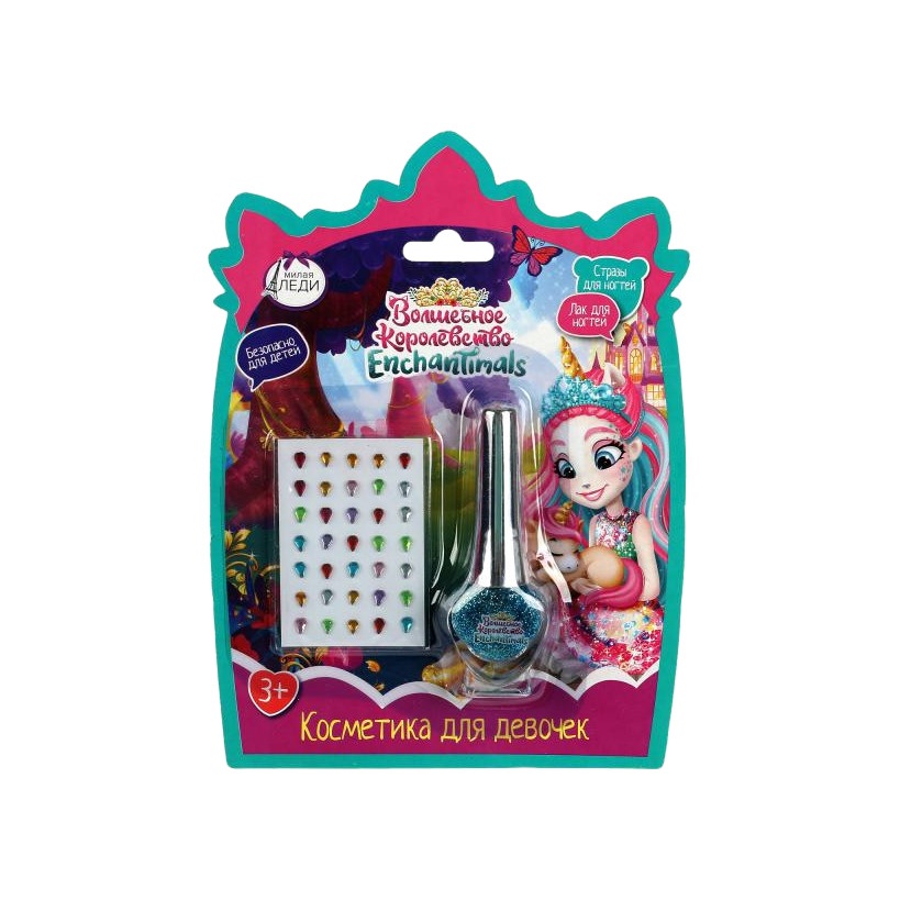 Набор для маникюра Enchantimals: Лак для ногтей с блёстками + Стразы для ногтей купить в VISAGEHALL