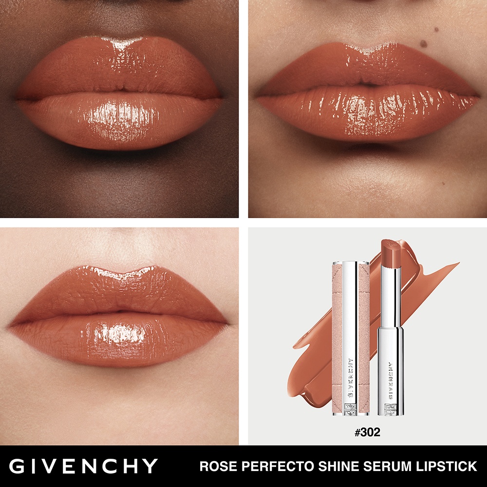Помада-сыворотка ухаживающая для сияния губ Rose Perfecto Shine Serum Lipstick 