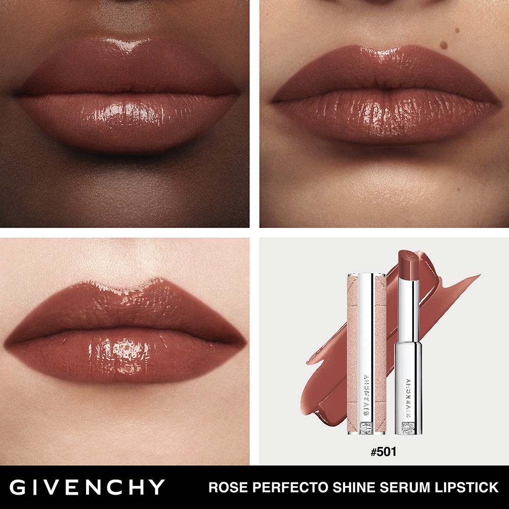 Помада-сыворотка ухаживающая для сияния губ Rose Perfecto Shine Serum Lipstick 