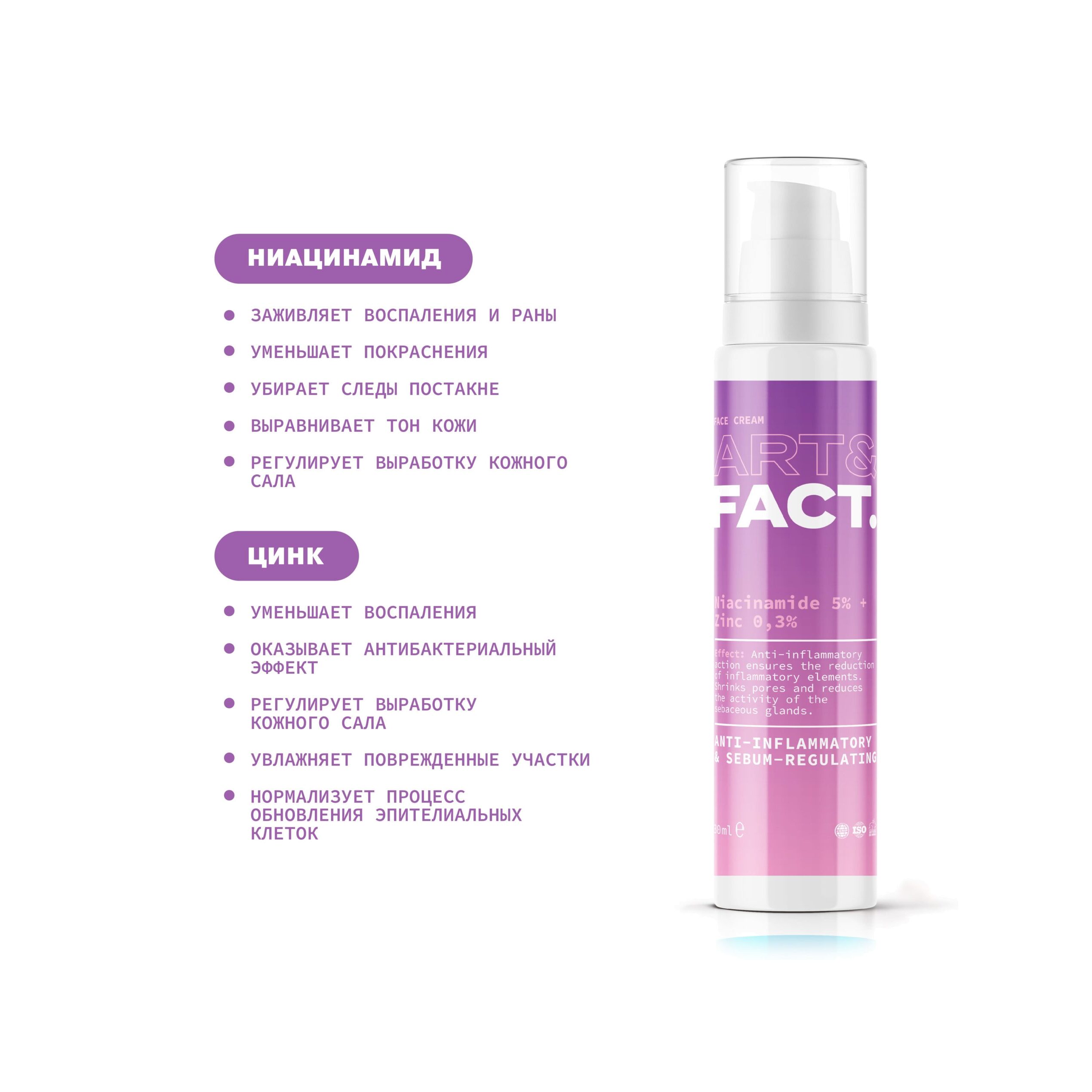 Крем-гель анти-акне корректирующий Niacinamide 5% + Zinc 0,3% 