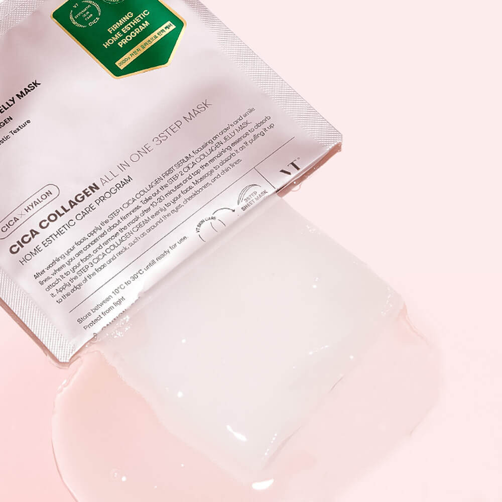 Набор трёхступенчатый с коллагеном Cica Collagen All In One 3Step Mask купить в VISAGEHALL