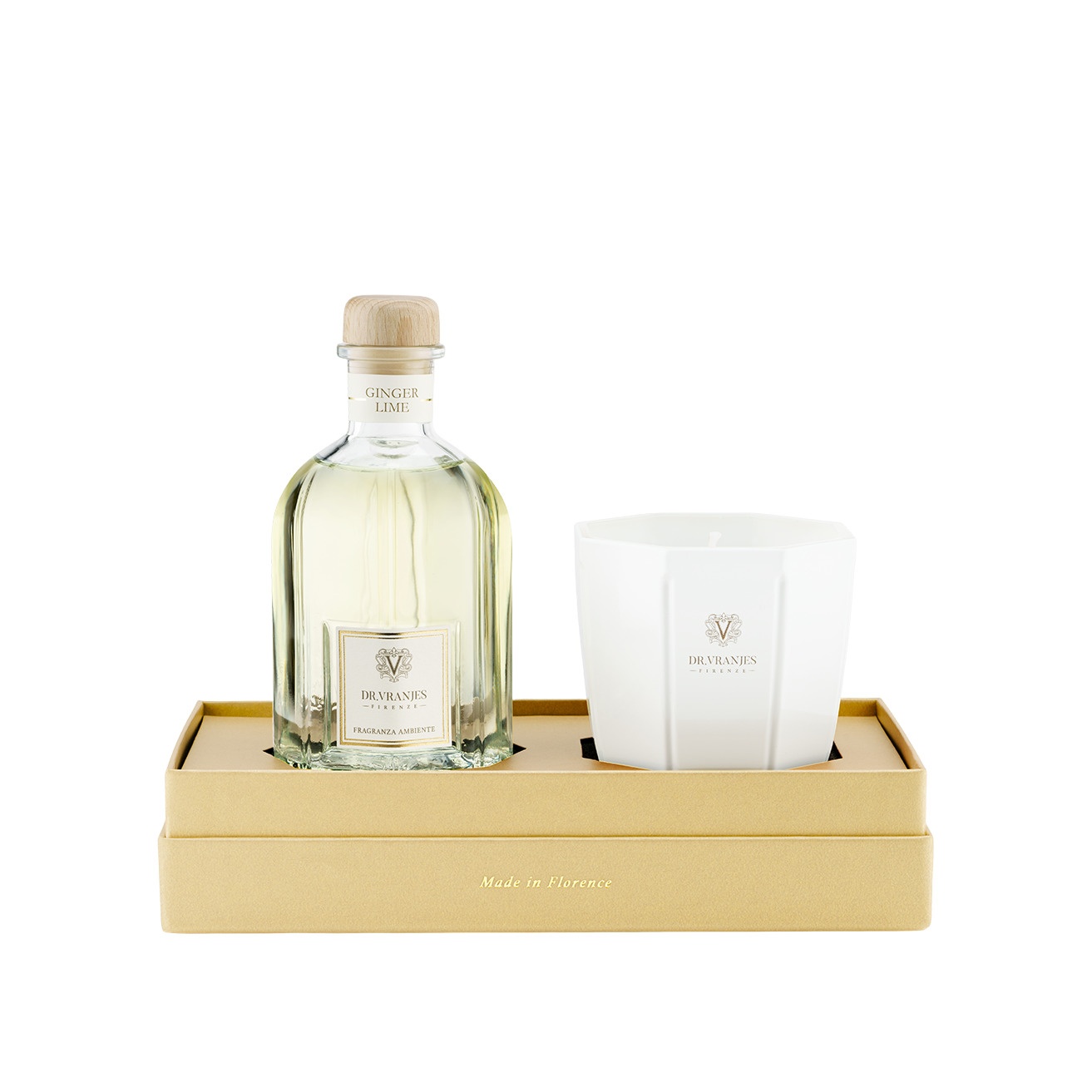 Набор Ginger & Lime: Диффузор 250мл + Свеча Pearl White 200г купить в VISAGEHALL