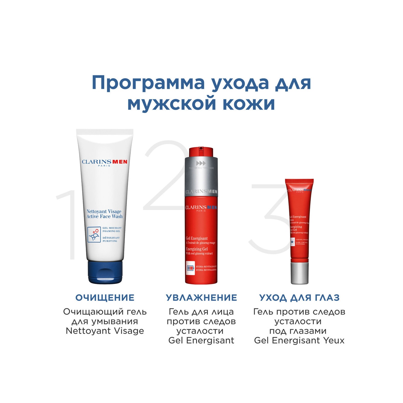 Гель для устранения следов усталости под глазами Men Gel Energisant Yeux купить в VISAGEHALL