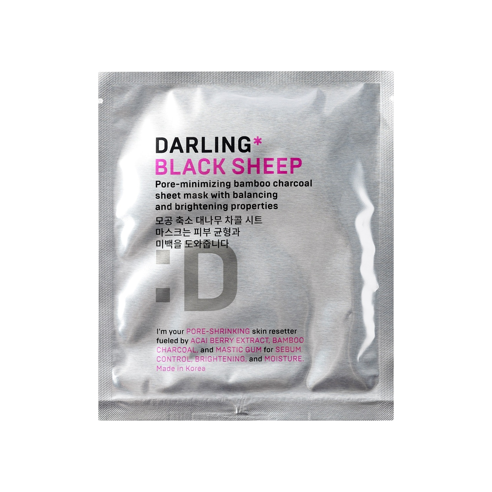 Мягкая тканевая балансирующая маска с бамбуковым углем, сужающая и очищающая поры BLACK SHEEP купить в VISAGEHALL
