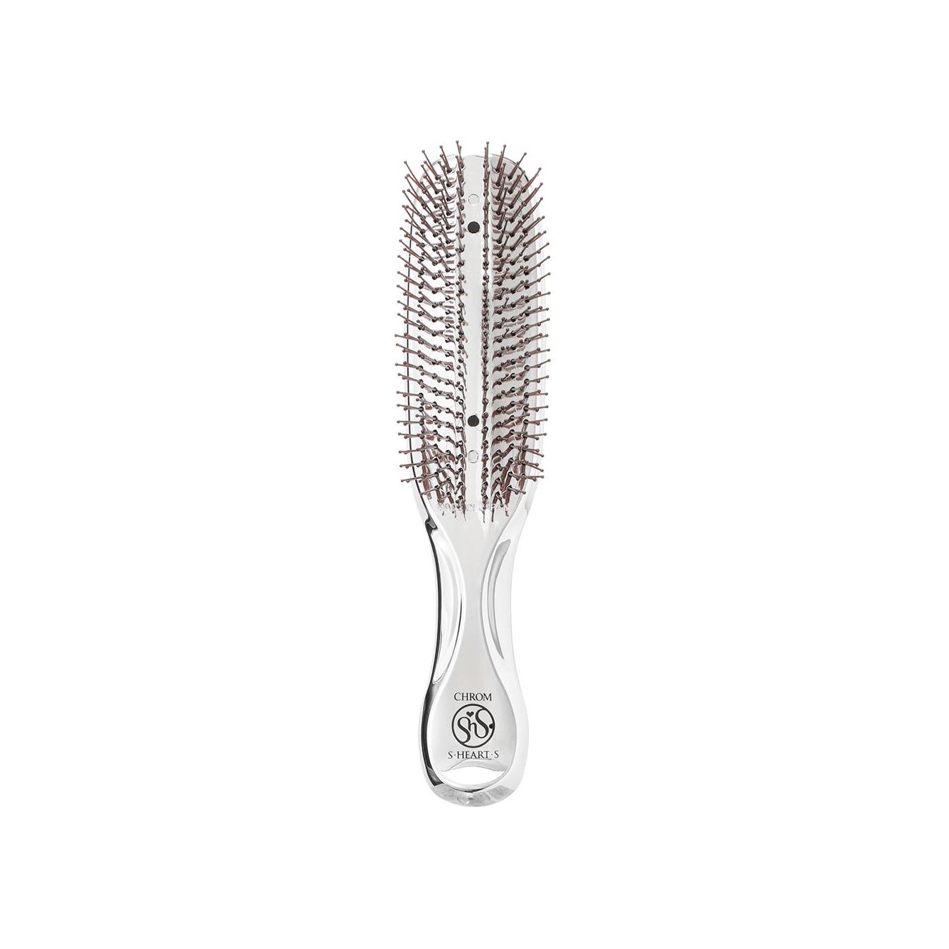 Расческа для волос массажная Scalp Brush + Long Хром Серебро купить в VISAGEHALL