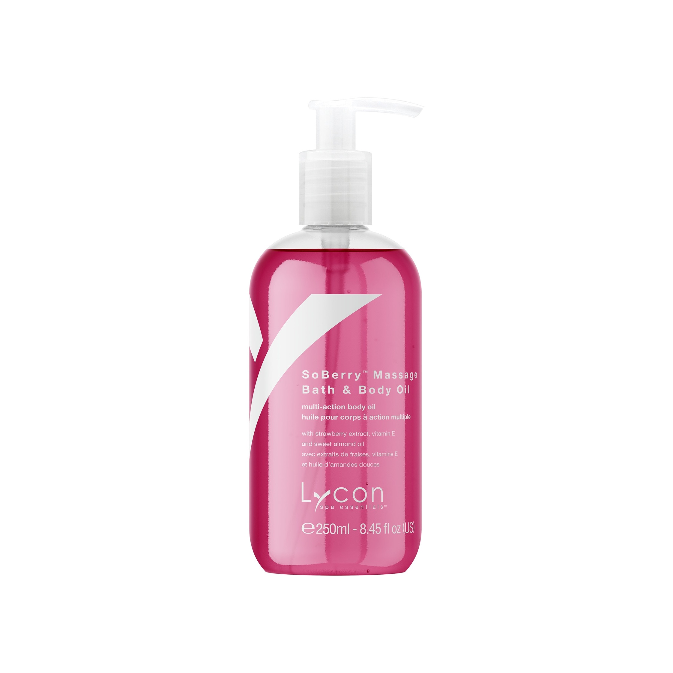 Масло косметическое для ванны и массажа с Клубникой и Миндалем SoBerry Massage & Bath Oil 250мл купить в VISAGEHALL