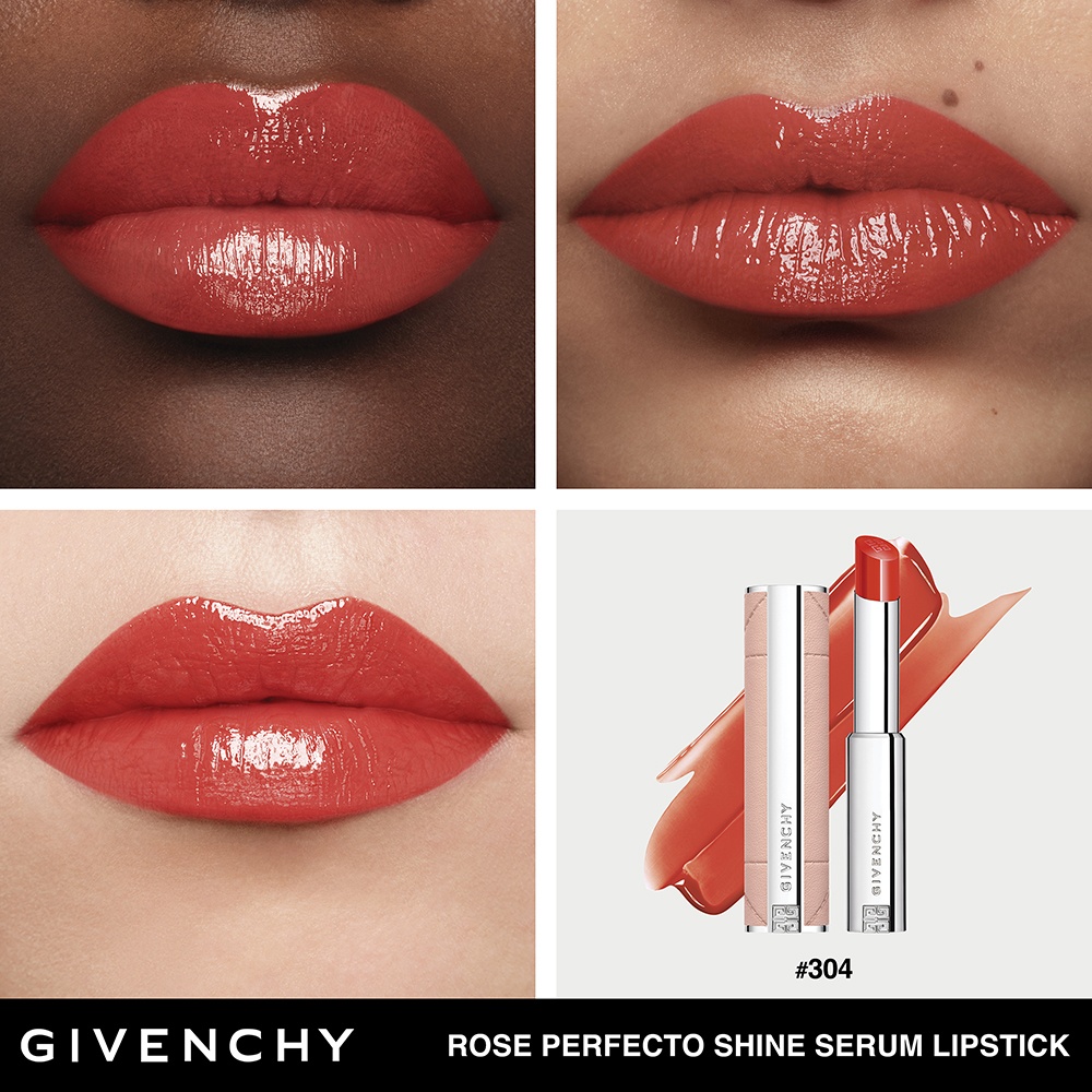Помада-сыворотка ухаживающая для сияния губ Rose Perfecto Shine Serum Lipstick 