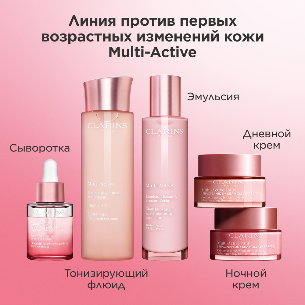 Сыворотка для сияния лица, разглаживающая кожу Multi-Active Glow Serum