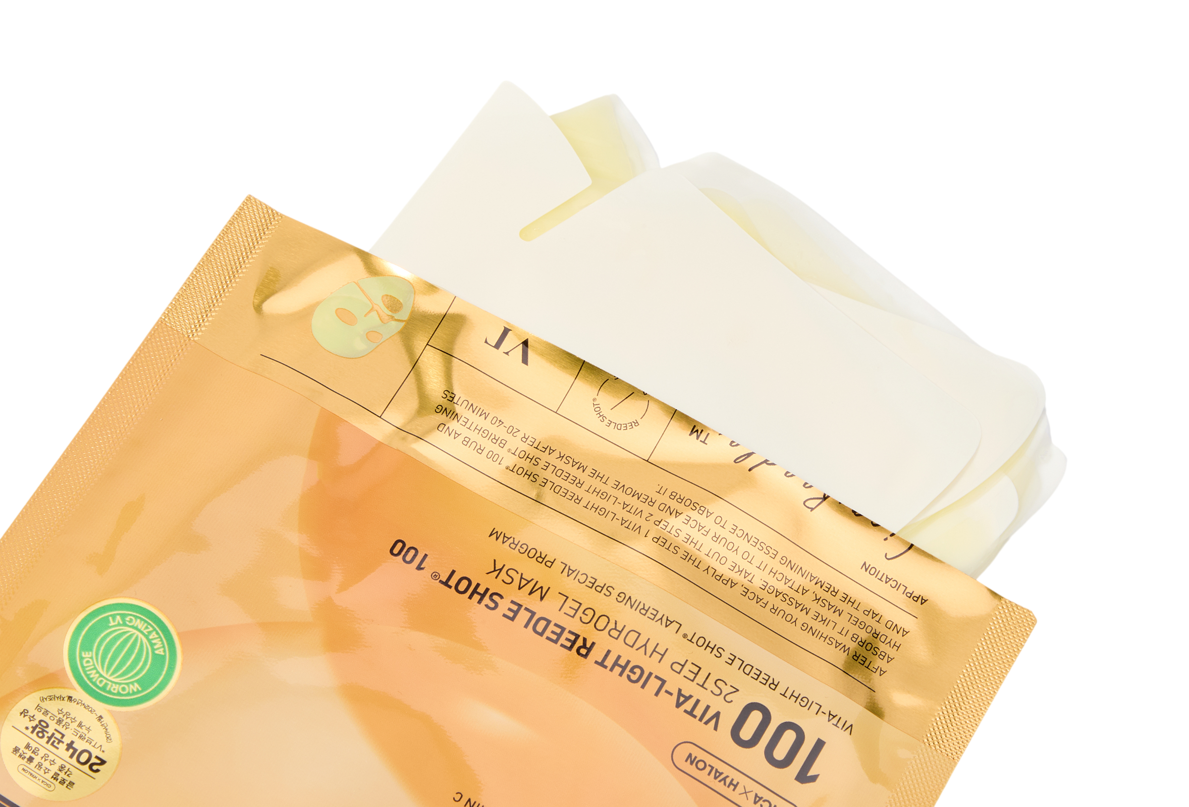 Маска для лица с микроиглами Vita-Light Reedle Shot 100 2Step Hydrogel Mask 4шт  купить в VISAGEHALL