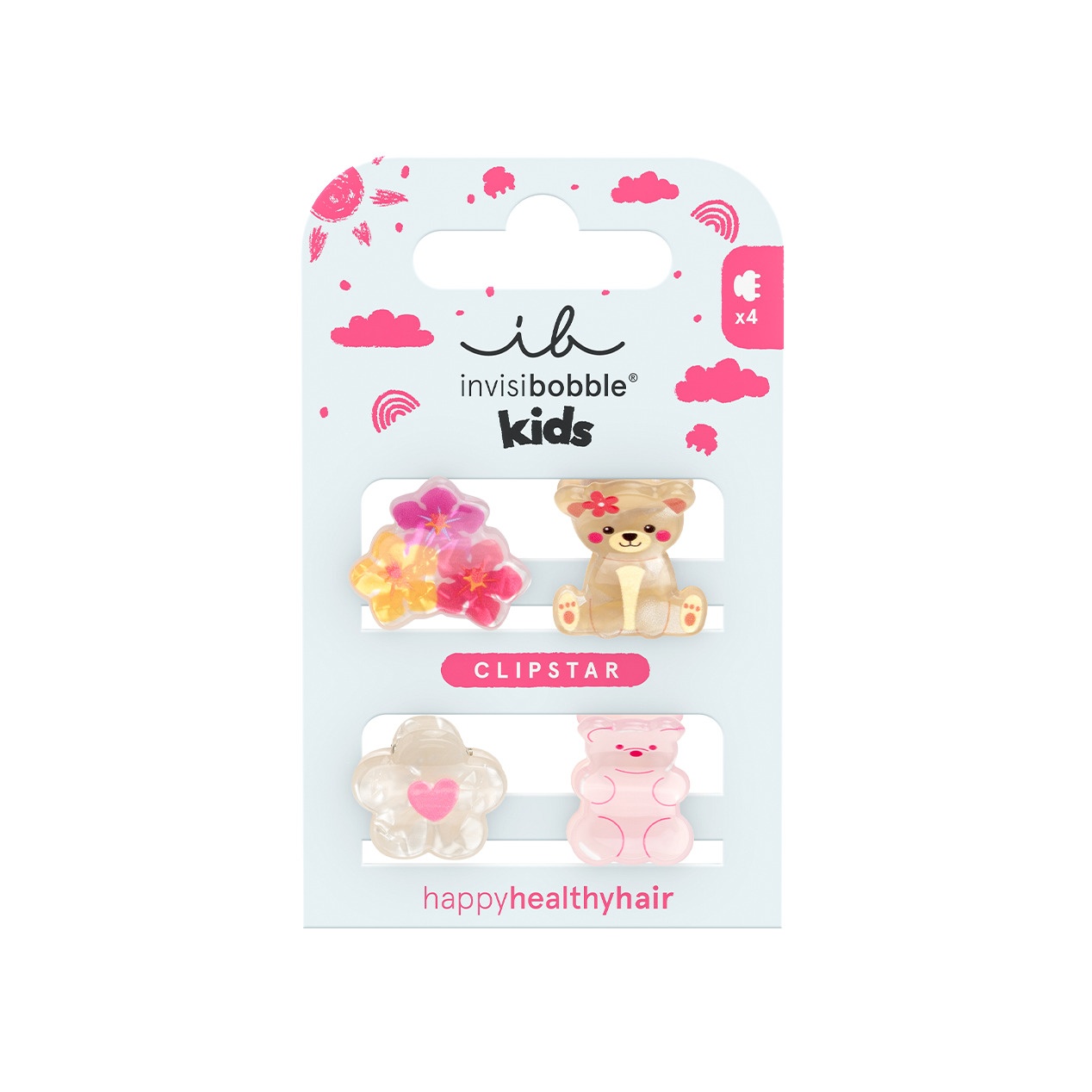 Заколки-крабики для волос детские Clipstar Kids Bearly Bloomed купить в VISAGEHALL
