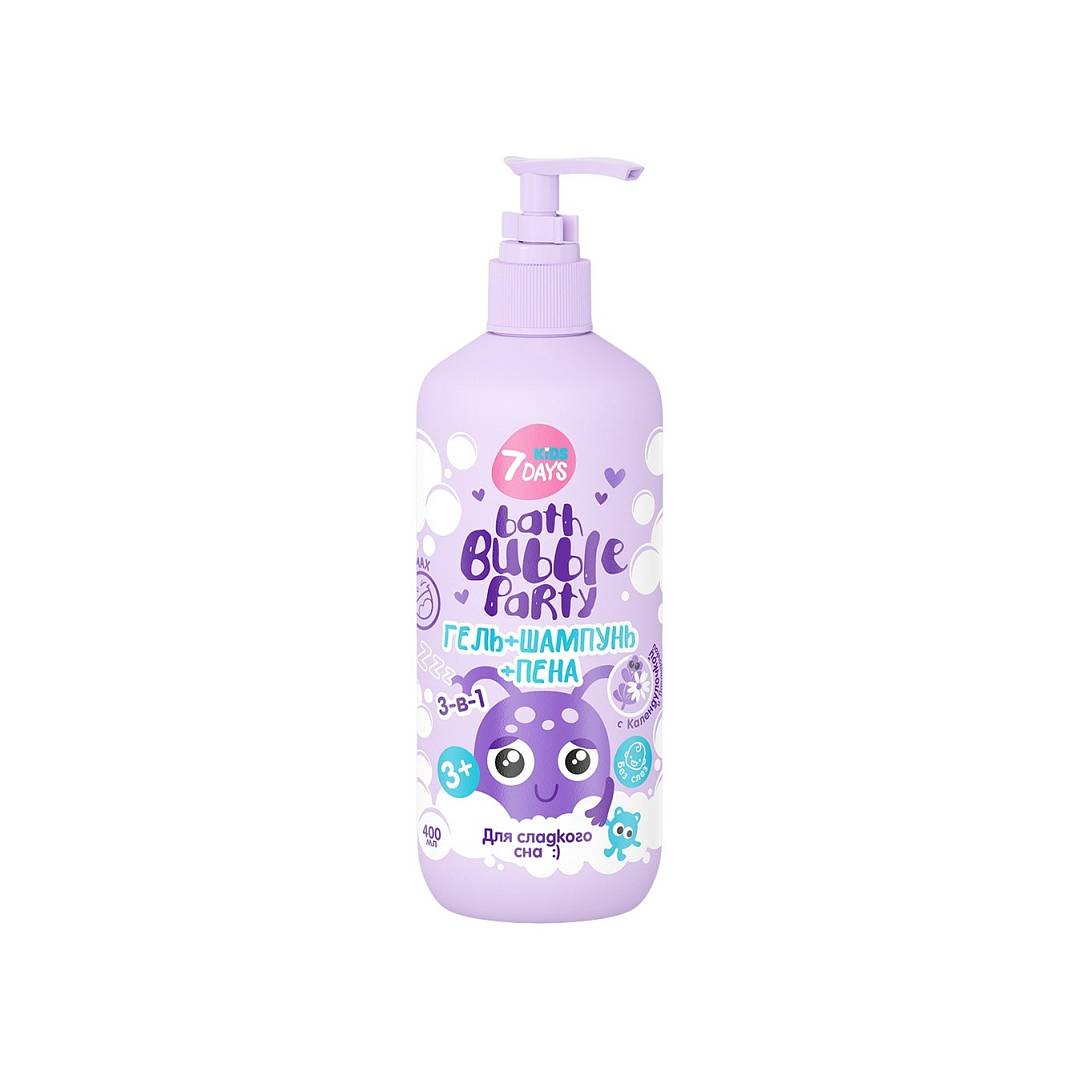 Гель+шампунь+пена 3-в-1 Календулочкой и Лавандочкой Bath Bubble Party