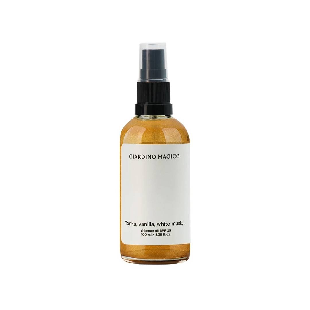 Сухое масло для тела с шиммером и SPF25 Tonka, vanilla, white musk,...
