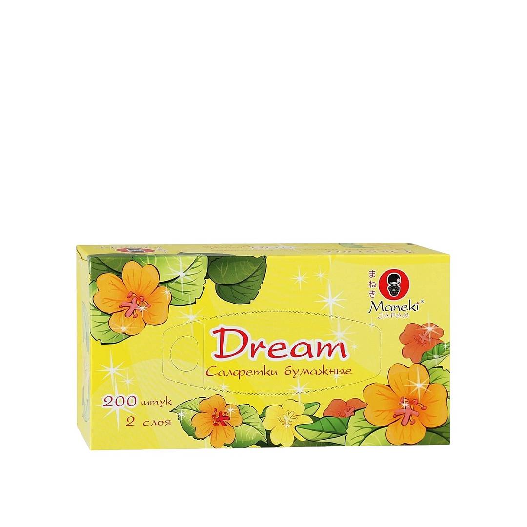 Салфетки бумажные Dream 2 слоя белые 200шт
