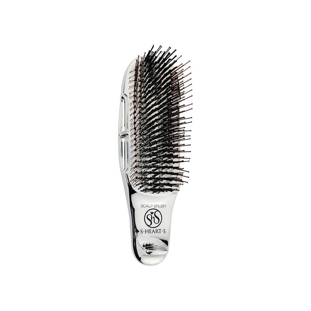 Расческа для волос массажная Scalp Brush + Short Серебро