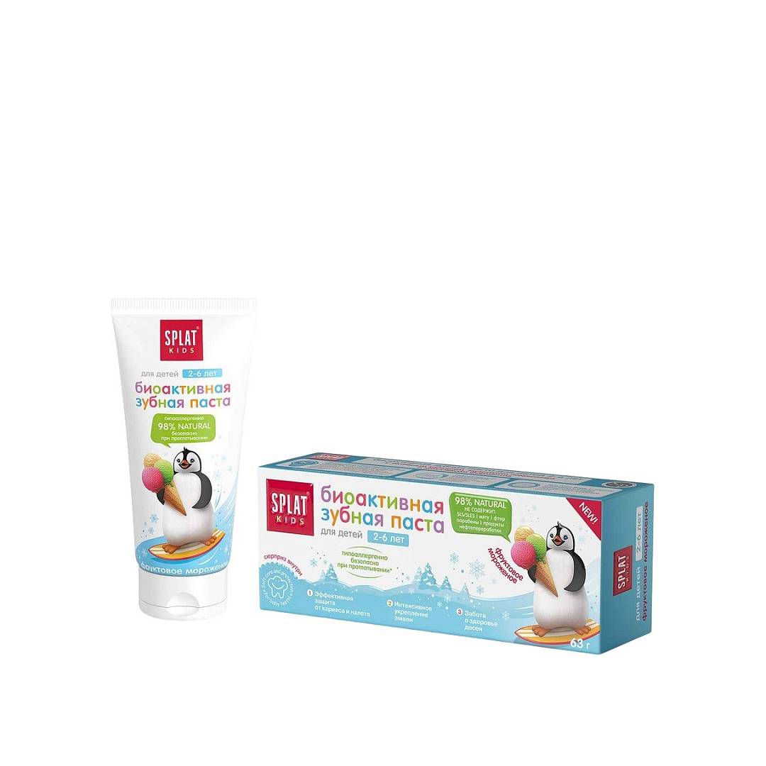 Зубная паста Фруктовое мороженое 2-6 Kids 