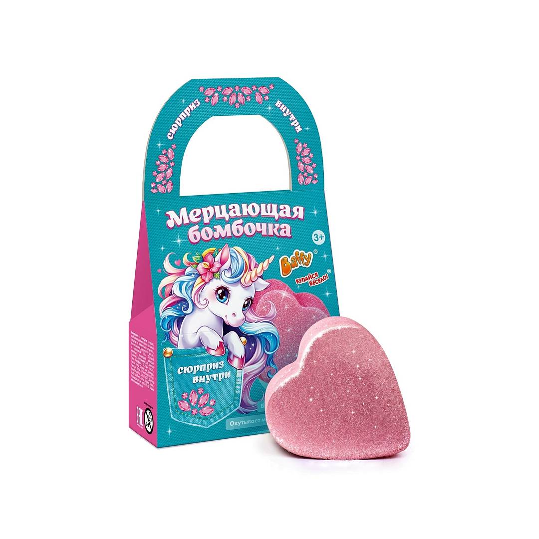 Бомбочка мерцающая розовая