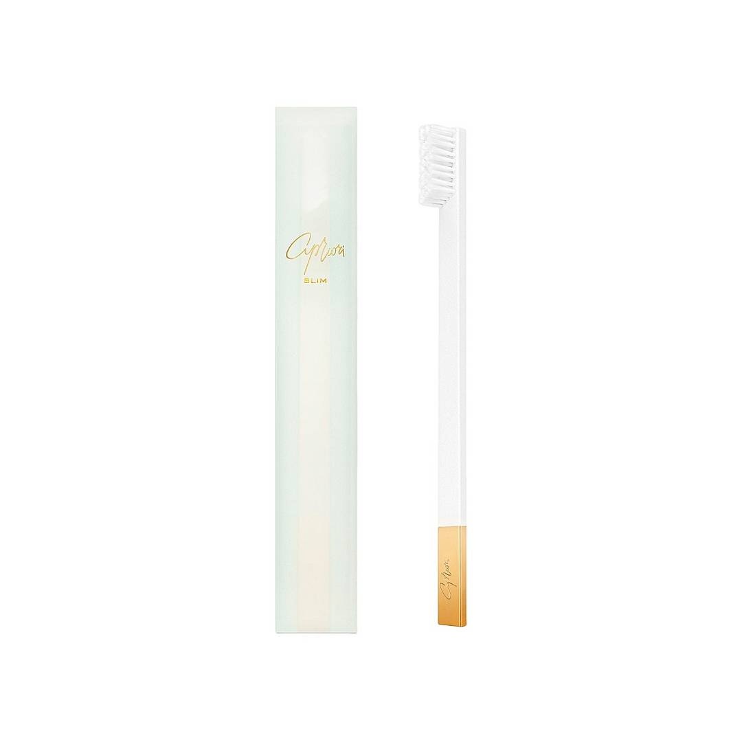 Зубная щетка средней жесткости Slim White and Gold 