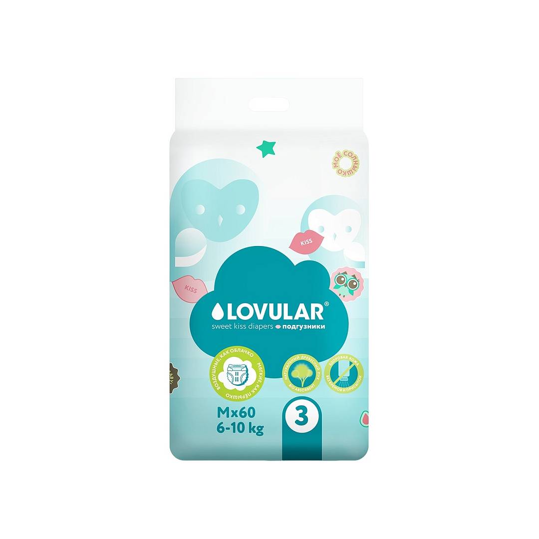 Подгузники Sweet kiss M 6-10кг (60шт)