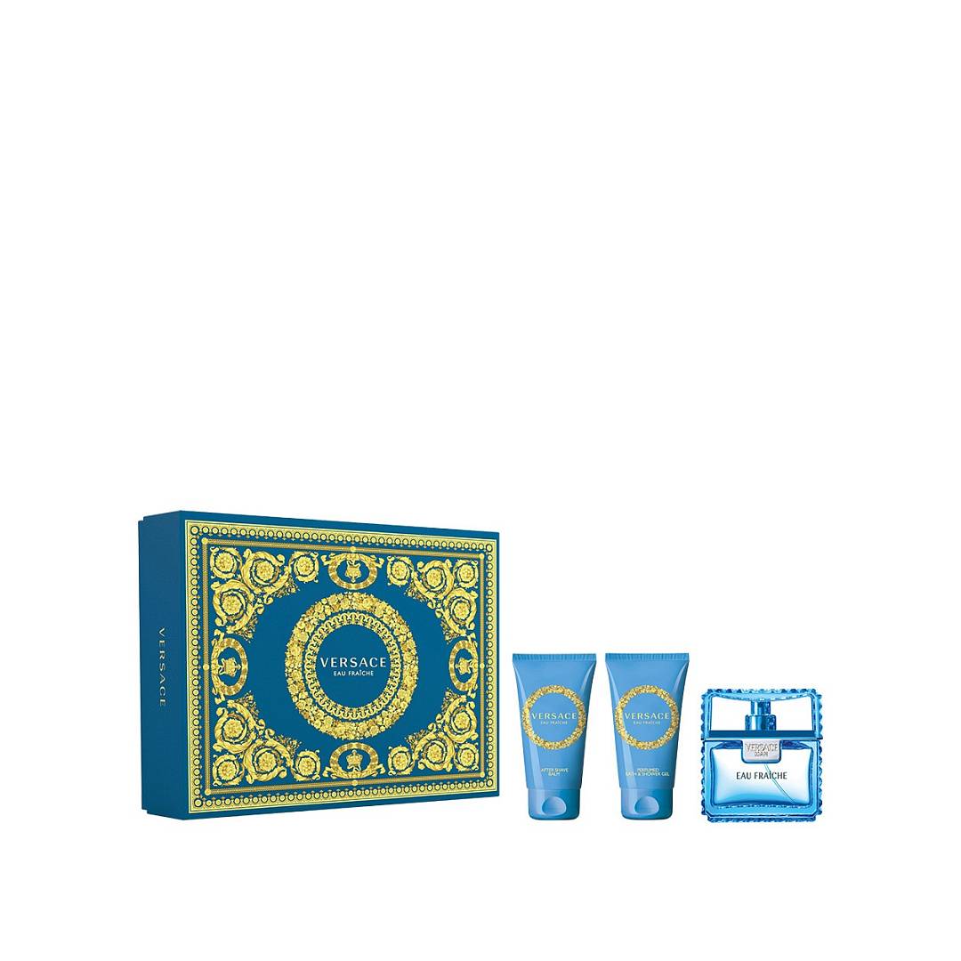 Набор Versace Eau Fraiche: Туалетная вода 50мл + Гель для душа 50мл + Бальзам после бритья 50мл