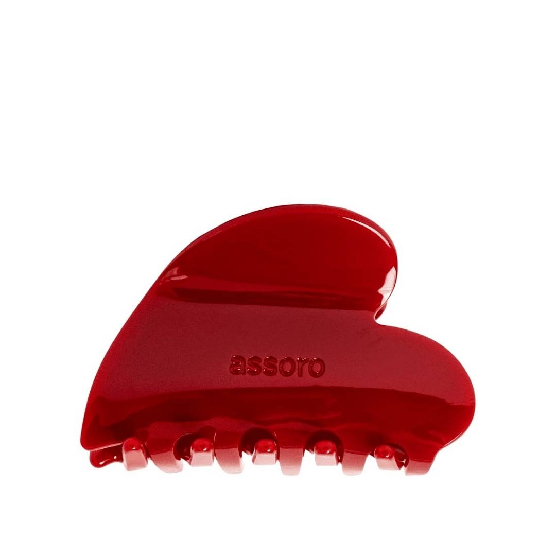 Краб для волос Бордовое сердце