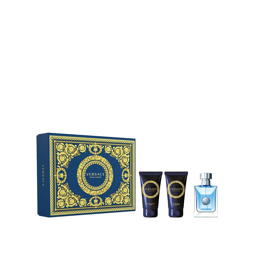 Набор Versace Pour Homme: Туалетная вода 50мл + Шампунь 50мл + Бальзам после бритья 50мл