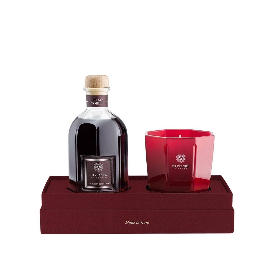 Подарочный набор Диффузор + Ароматическая свеча Rosso Nobile