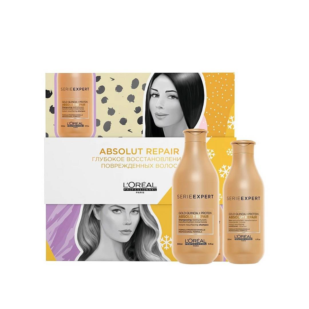 Набор Serie Expert Absolut Repair: Шампунь 300мл + Кондиционер для поврежденных волос 200мл