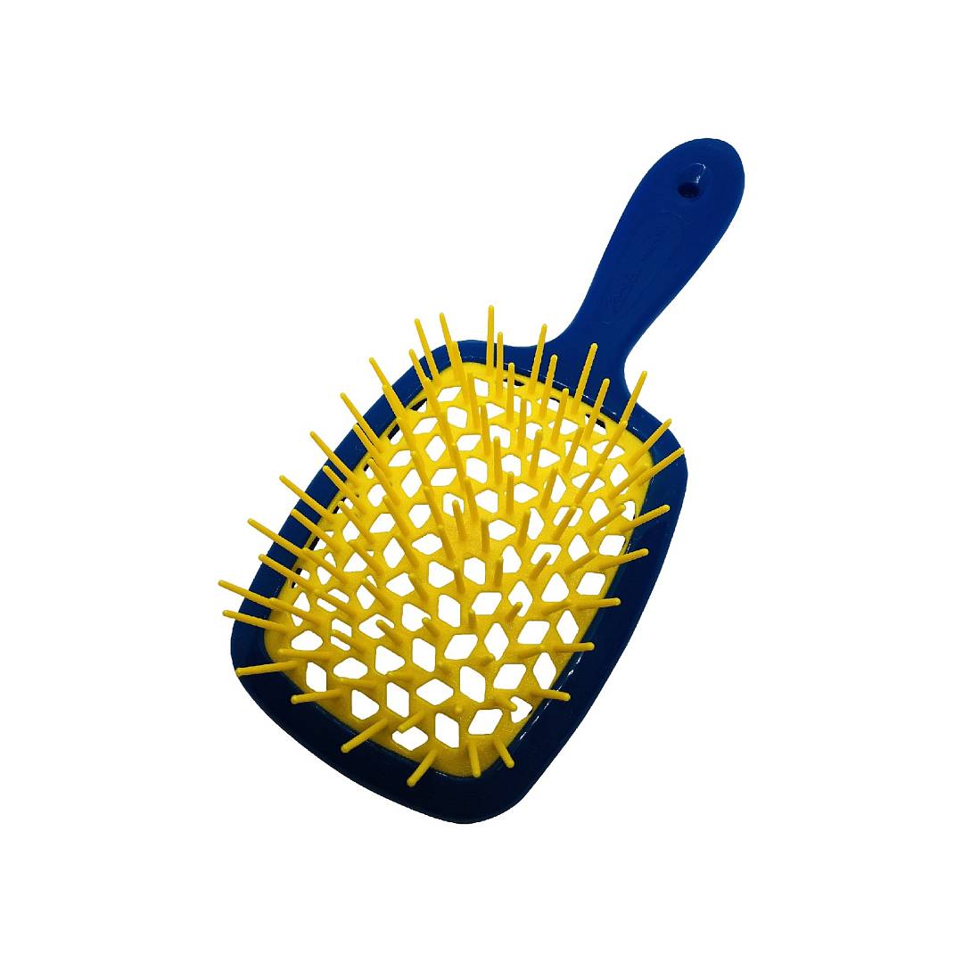 Щетка для волос синий, желтый Superbrush