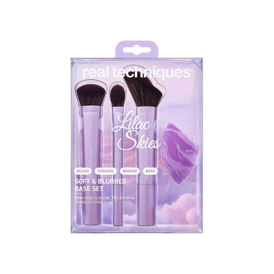 Набор кистей и спонж для макияжа лица Lilac Skies Soft & Blurred Base Set