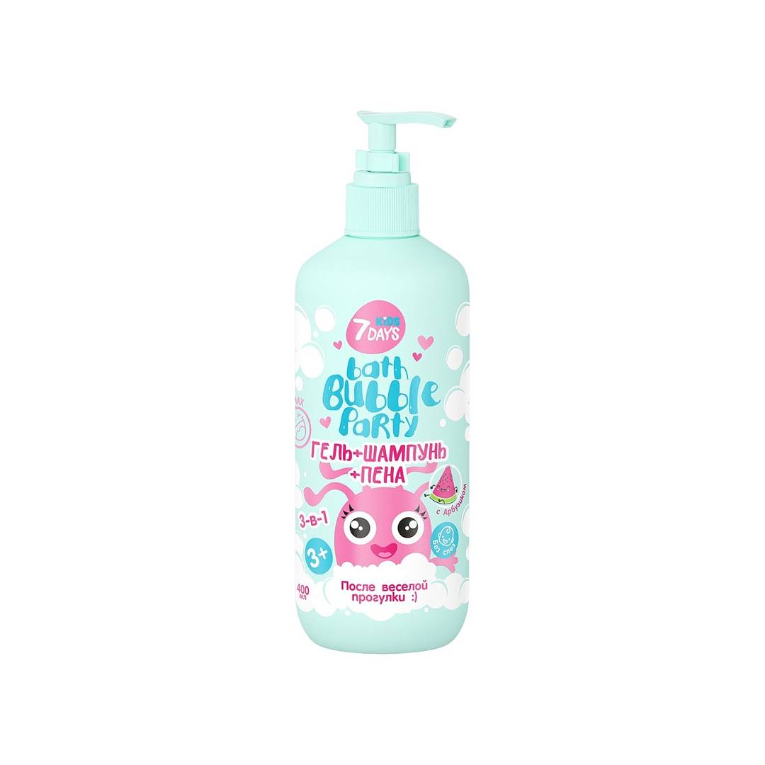 Гель+шампунь+пена 3-в-1 с Арбузиком Bath Bubble Party