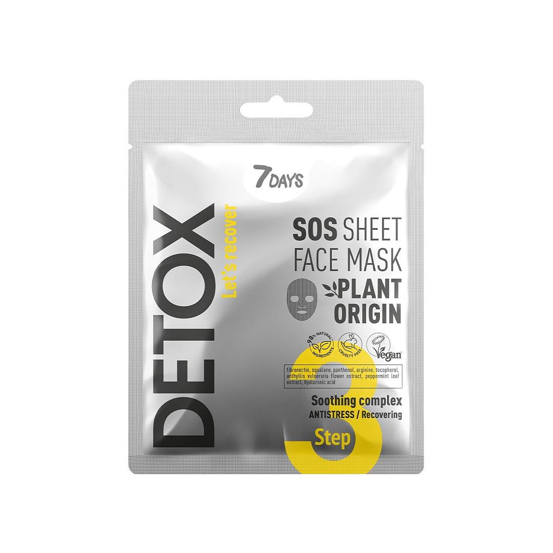 Маска-SOS для лица тканевая с успокаивающим комплексом Detox