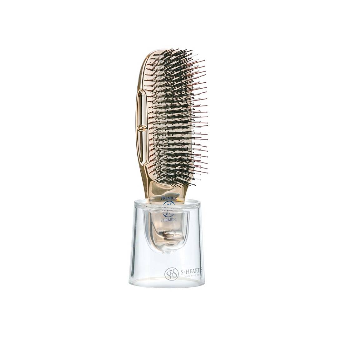 Расческа для волос массажная Scalp Brush + Short Золото