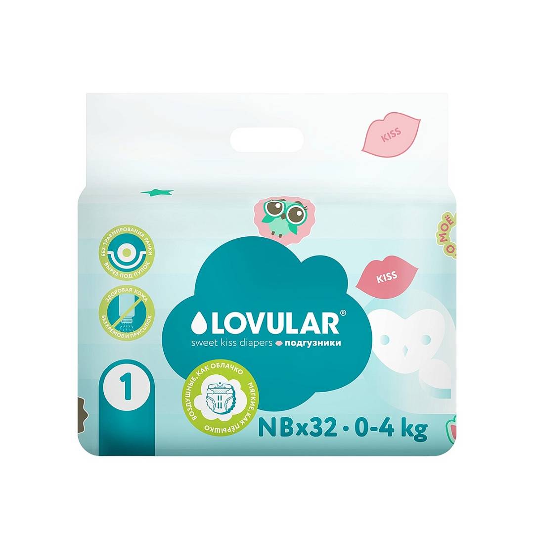 Подгузники Sweet kiss NB 0-4кг (32шт)