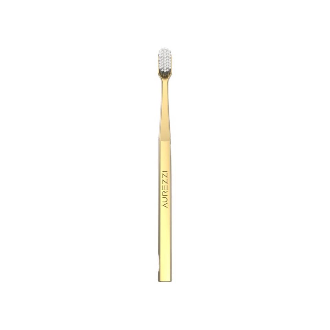 Зубная щетка с щетиной средней жесткости 24K Gold White Medium