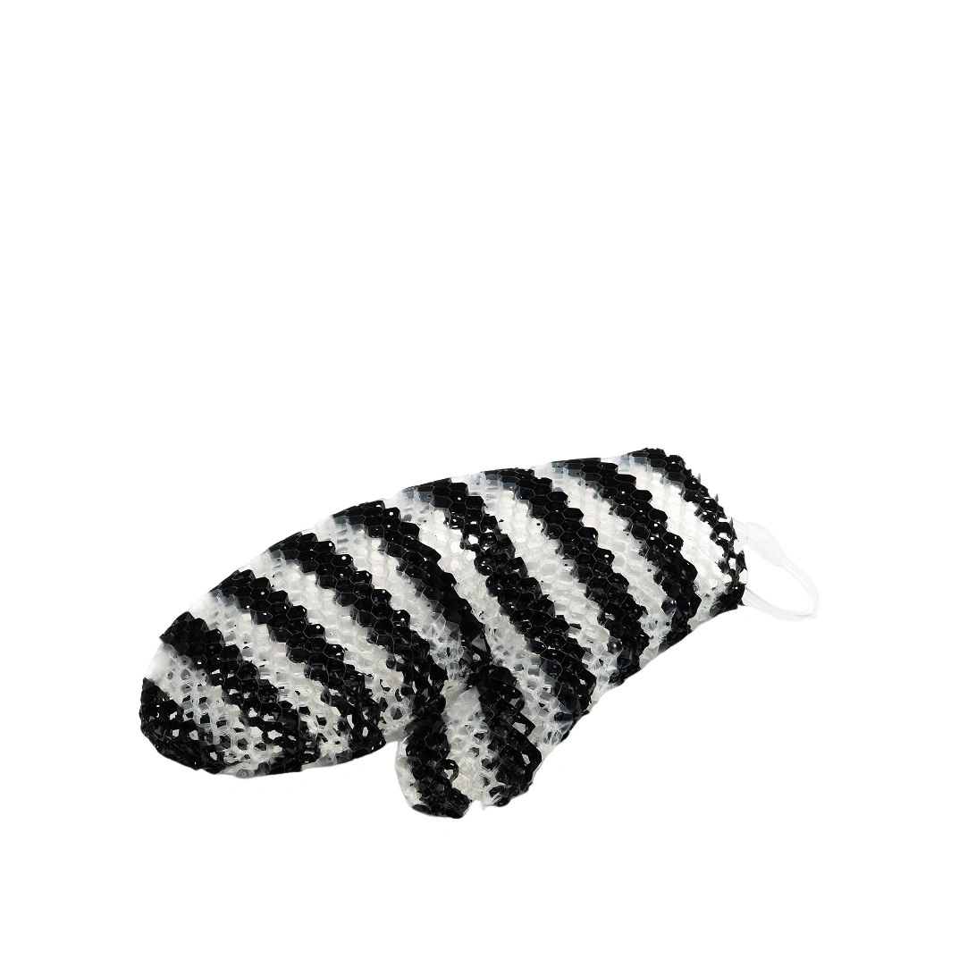 Мочалка-рукавичка для тела чёрно-белая Bath Mitt Stimulite®