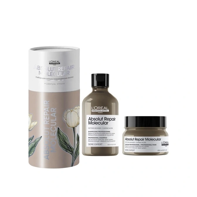 Набор для сильно поврежденных волос: Шампунь + маска Absolut Repair Molecular 