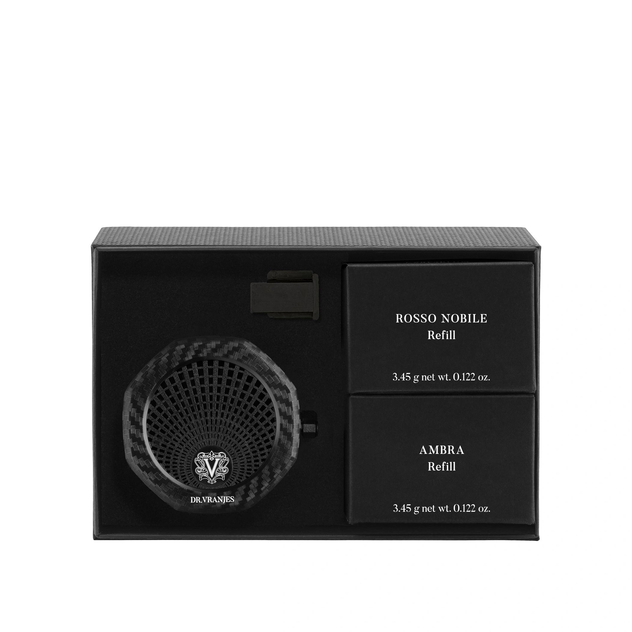 Набор ароматизаторов для автомобиля с диспенсером Rosso Nobile и Ambra купить в VISAGEHALL