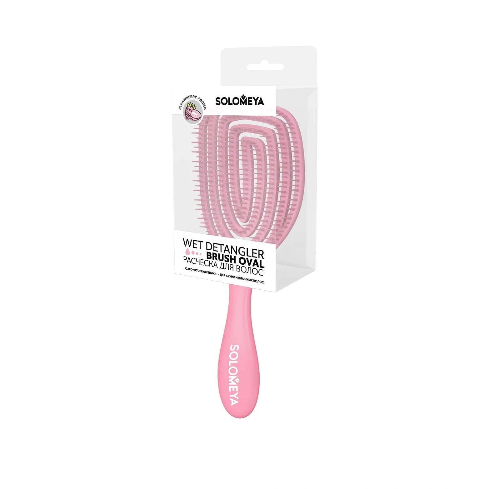Расческа для сухих и влажных волос Wet Detangler Brush Oval Strawberry купить в VISAGEHALL