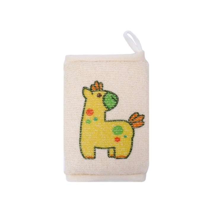 Мочалка детская брикет из хлопка Жираф 