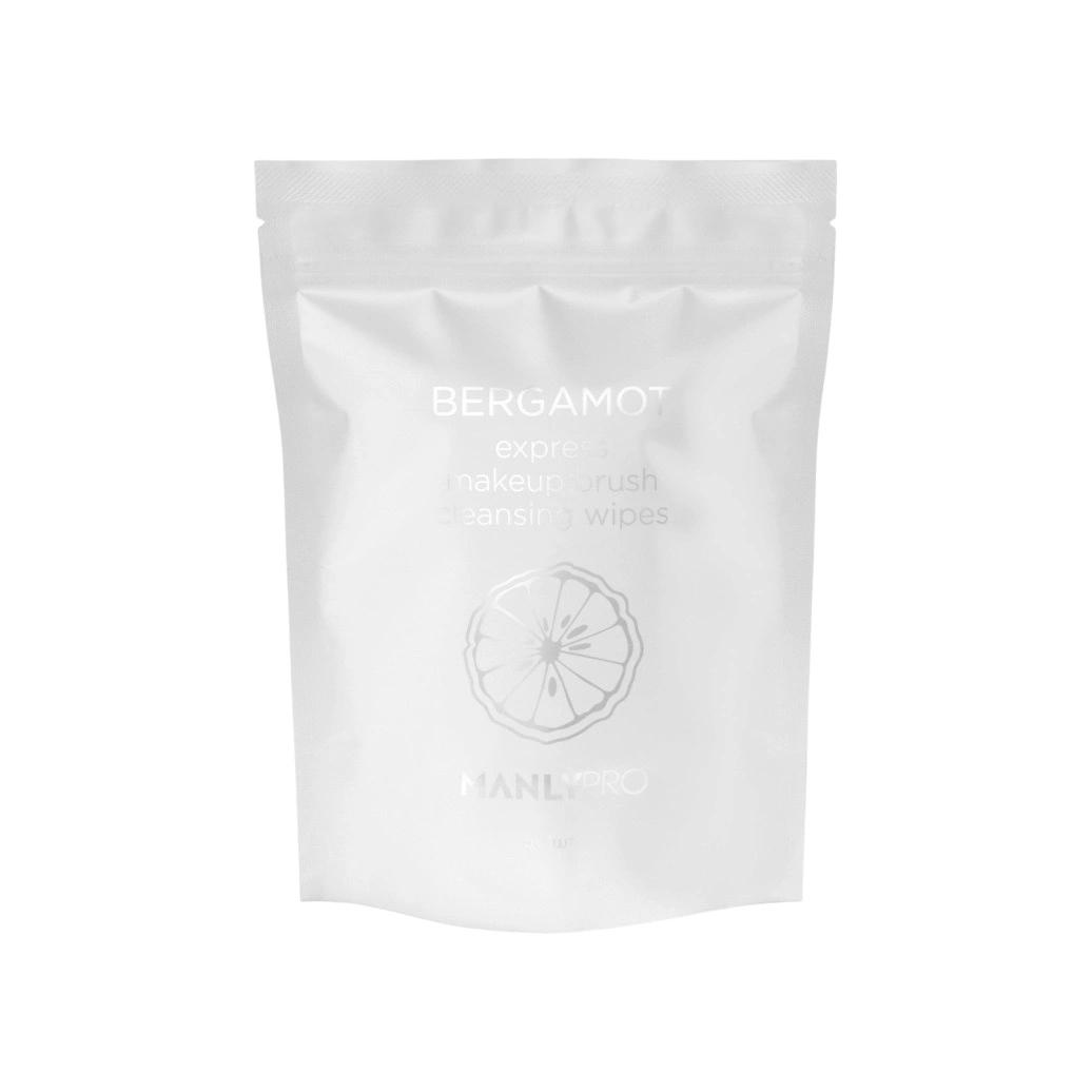 Салфетки с маслом бергамота для экспресс-очищения макияжных кистей 50шт Manly PRO