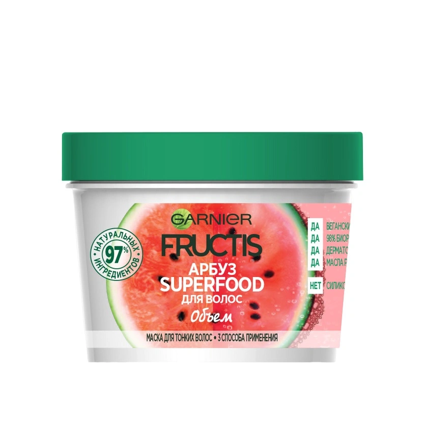 Маска для волос 3в1 Арбуз Fructis Superfood купить в VISAGEHALL