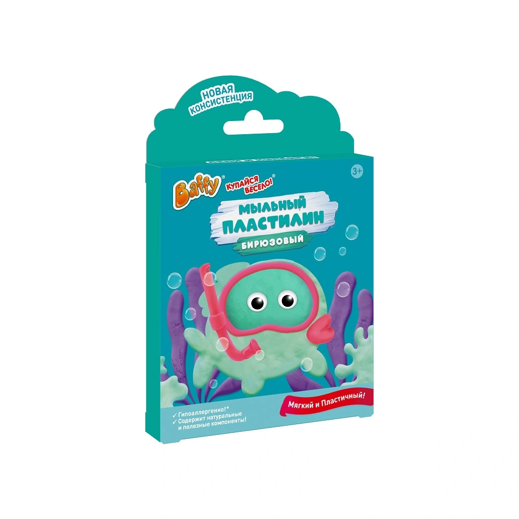 Мыло пластичное детское бирюзовое Мыльный пластилин