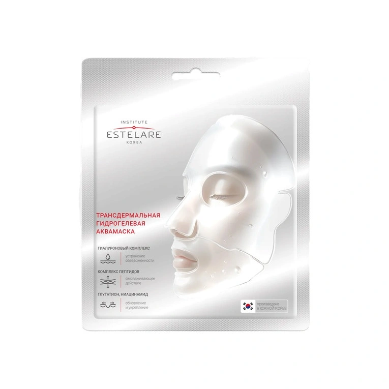 Аквамаска для лица гидрогелевая с гиалуроновым комплексом трансдермальная
