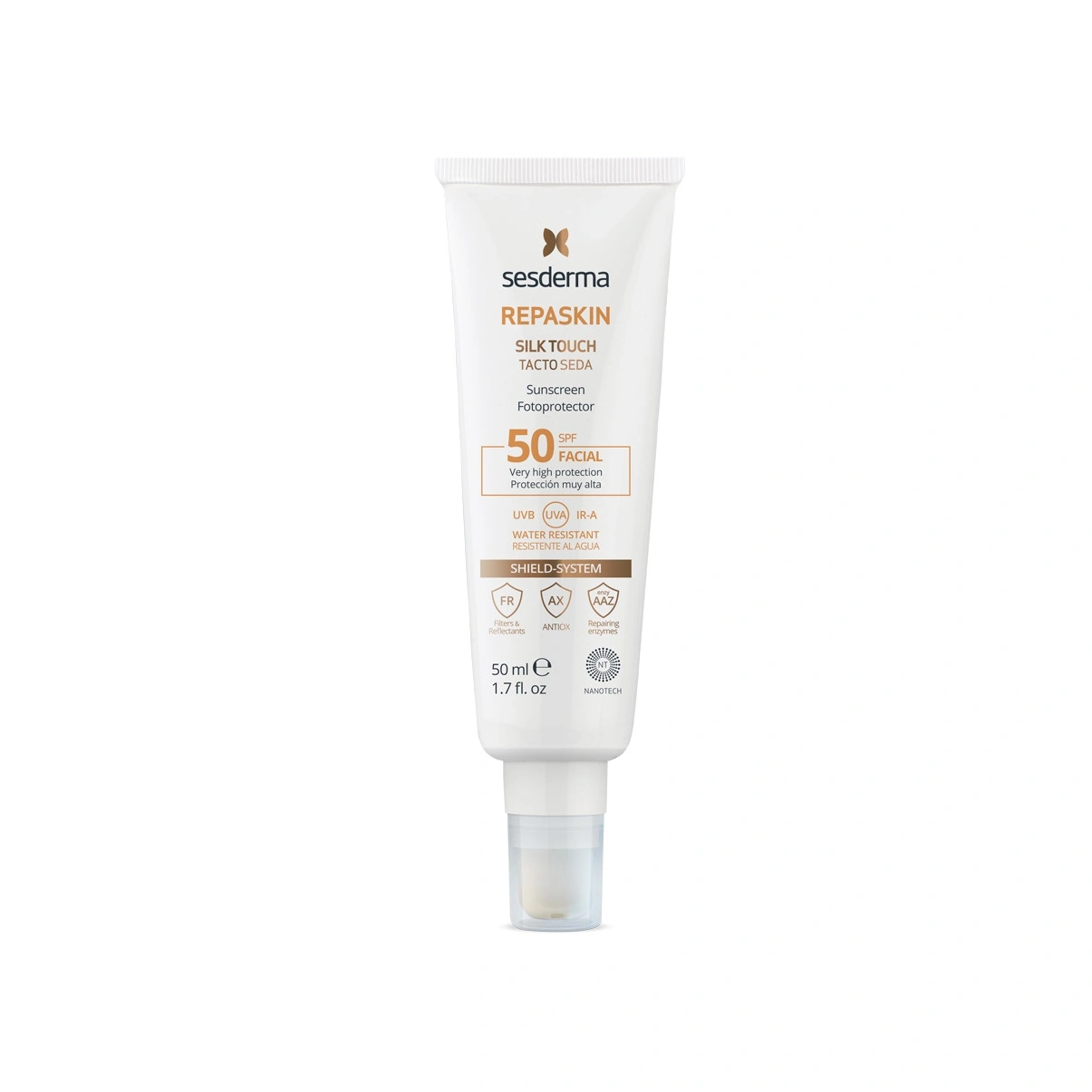 Средство для лица солнцезащитное с нежностью шелка SPF50 Silk Touch Facial Sunscreen Repaskin купить в VISAGEHALL